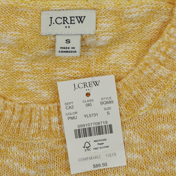 New JCREW Size M Crewneck Beach Sweater in Pale Mustard $89 BQ689 - Picture 4 of 4
